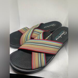 Sketchers Multicolor Wedged‎ Slide Sandals Size 8